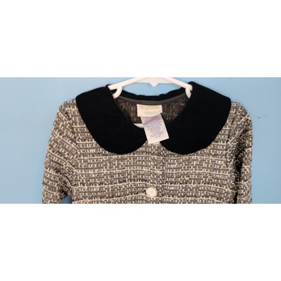 Blueberi Boulevard Black And White Tweed Button Front Pleated Jacket Size 6 - Picture 7 of 10